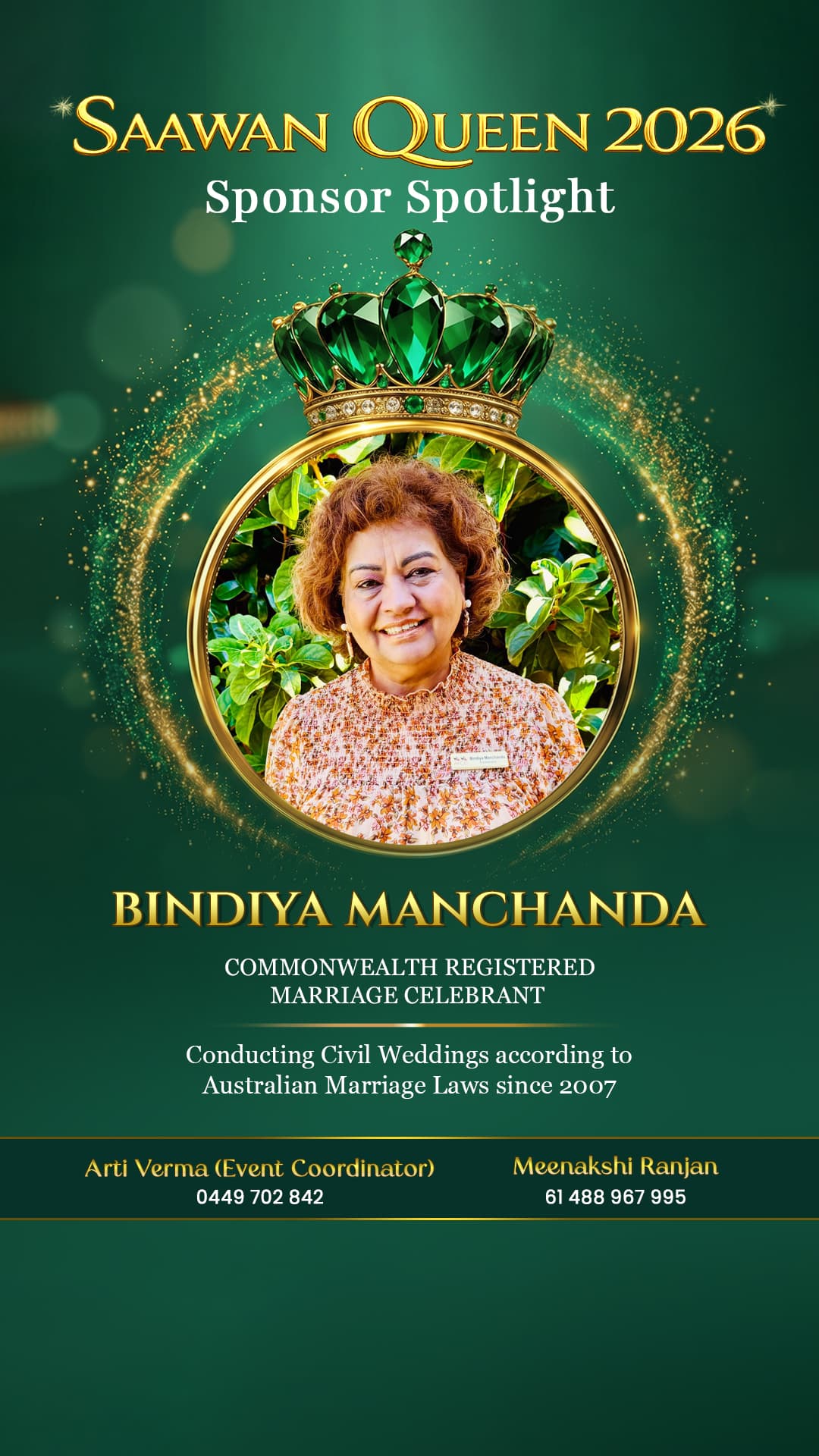 Bindiya Manchanda — Commonwealth Registered Marriage Celebrant